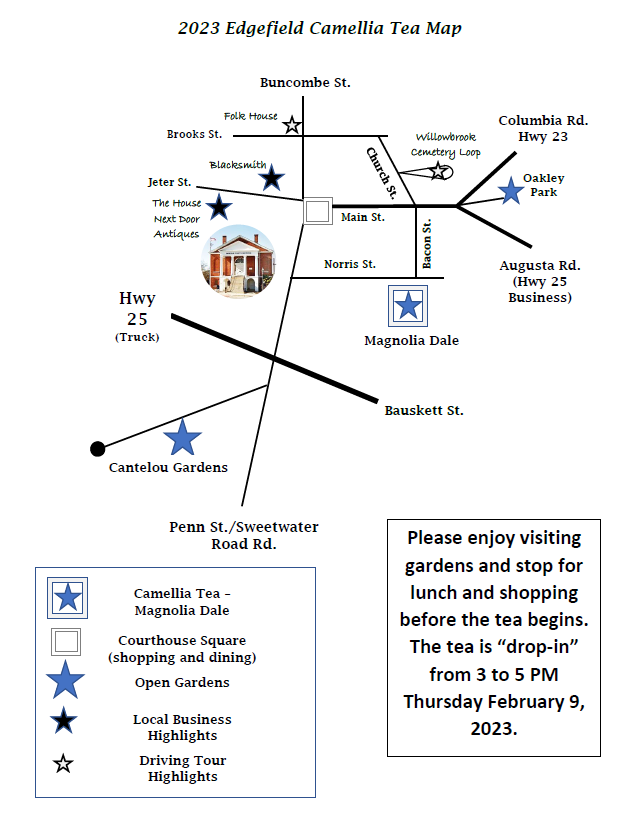 Edgefield Camilla Tea at Magnolia Dale Town of Edgefield, South Carolina