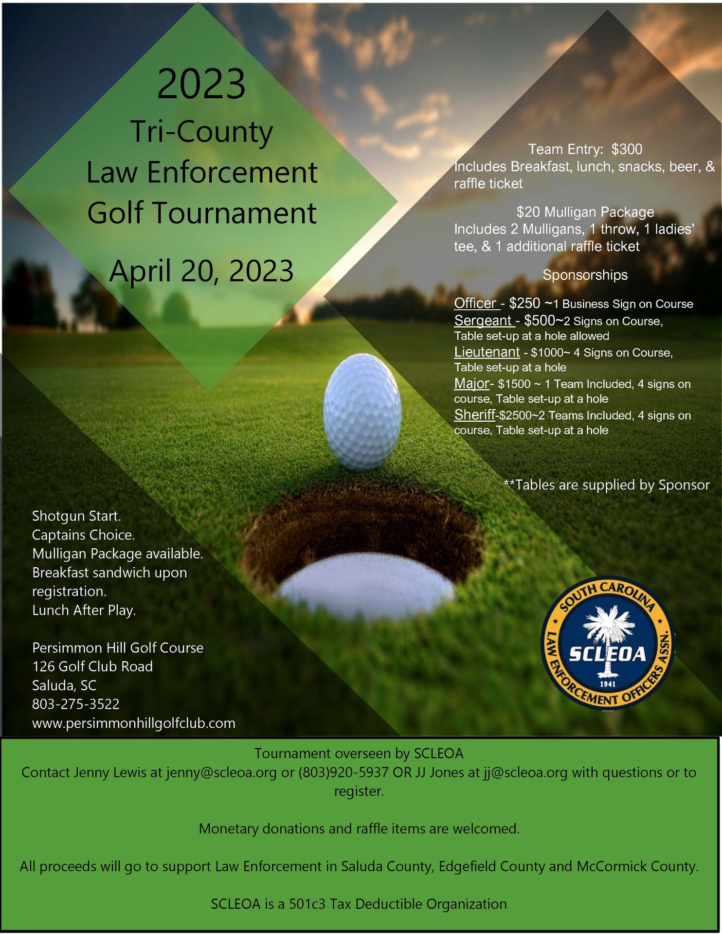 2023 TriCounty Law Enforcement Golf Tournament Town of Edgefield